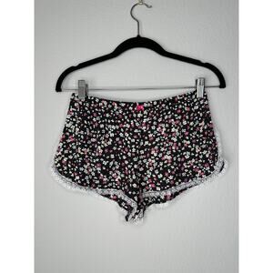 KENSIE Lace Floral Bow Pintucked Lounge Sleep Shorts Women’s Size XS